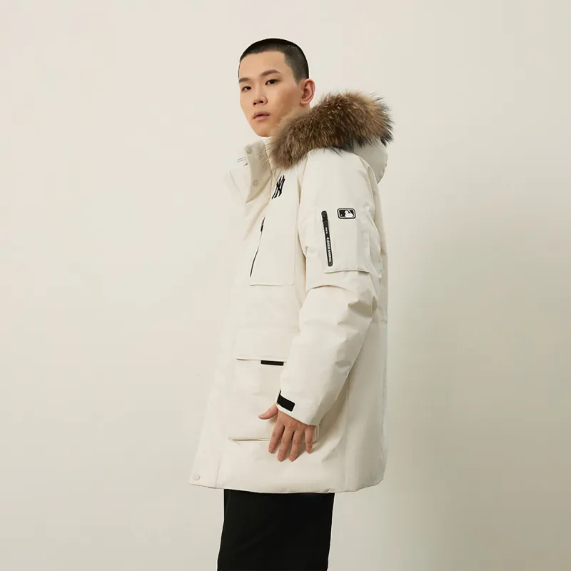 MLB New York Yankees Basic Collection FW24 Down Jacket Unisex Dark Cream-3