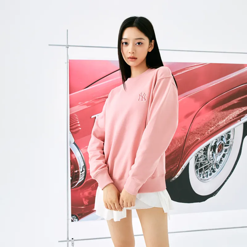 MLB MONOGRAM Collection New York Yankees 24FW Early Autumn Sweatshirt Unisex Pink-3