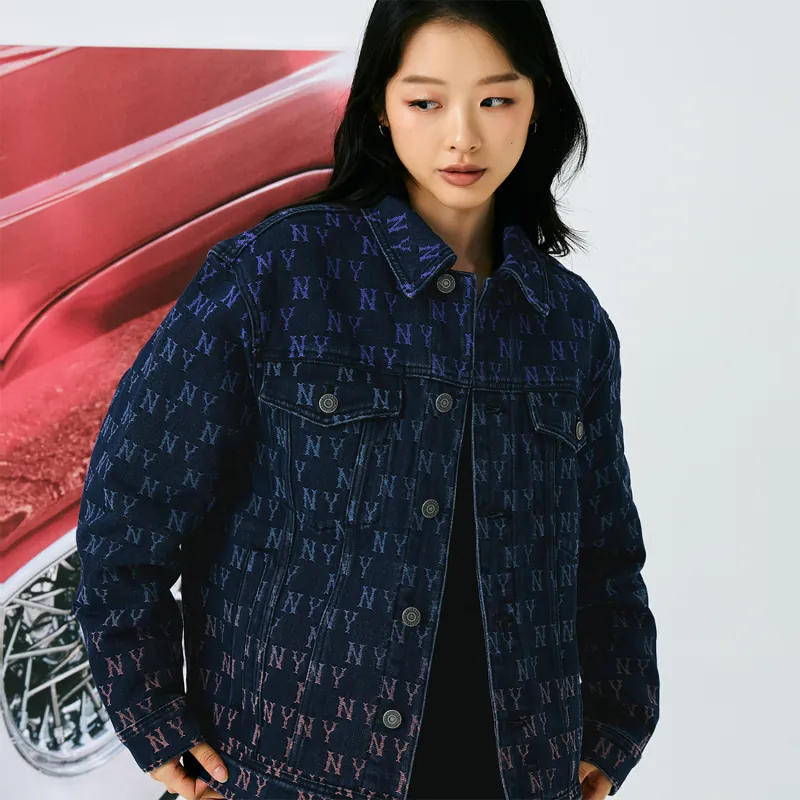 MLB Jacquard Dia Monogram 24FW Denim Jacket Unisex Indigo-2