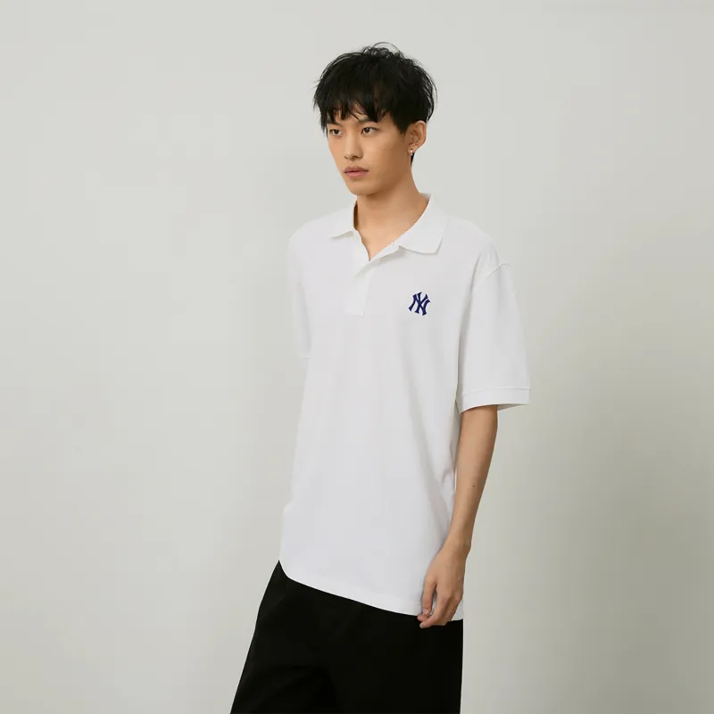 MLB New York Yankees MLB Basic Logo SS24 Polo Shirt Unisex Ivory-2