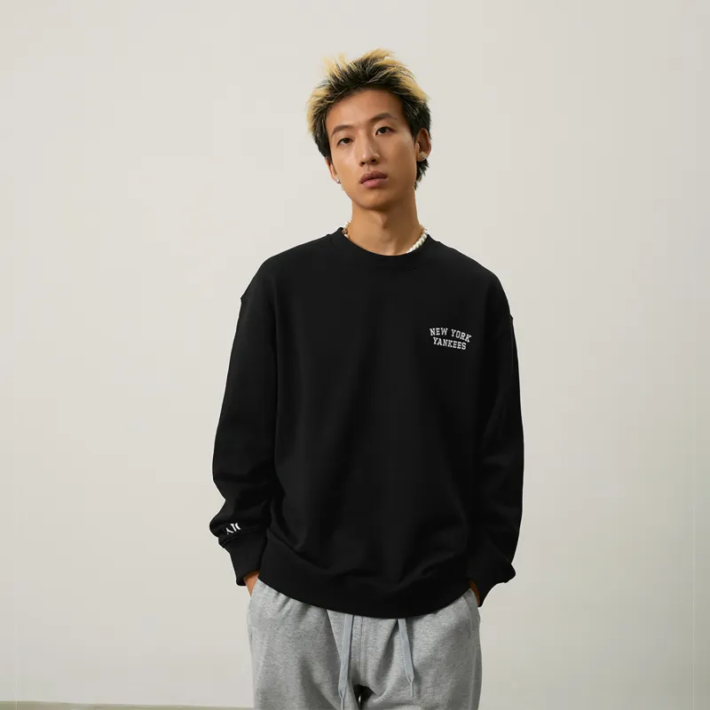 MLB New York Yankees Basic Collection 24FW Pre Fall Pullover Sweatshirt Unisex Black-3