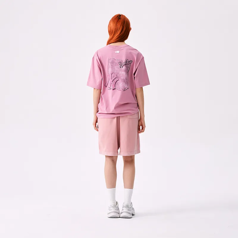 MLB MONOGRAM Collection New York Yankees SS25 T Shirt Unisex All Over Print Pink-2