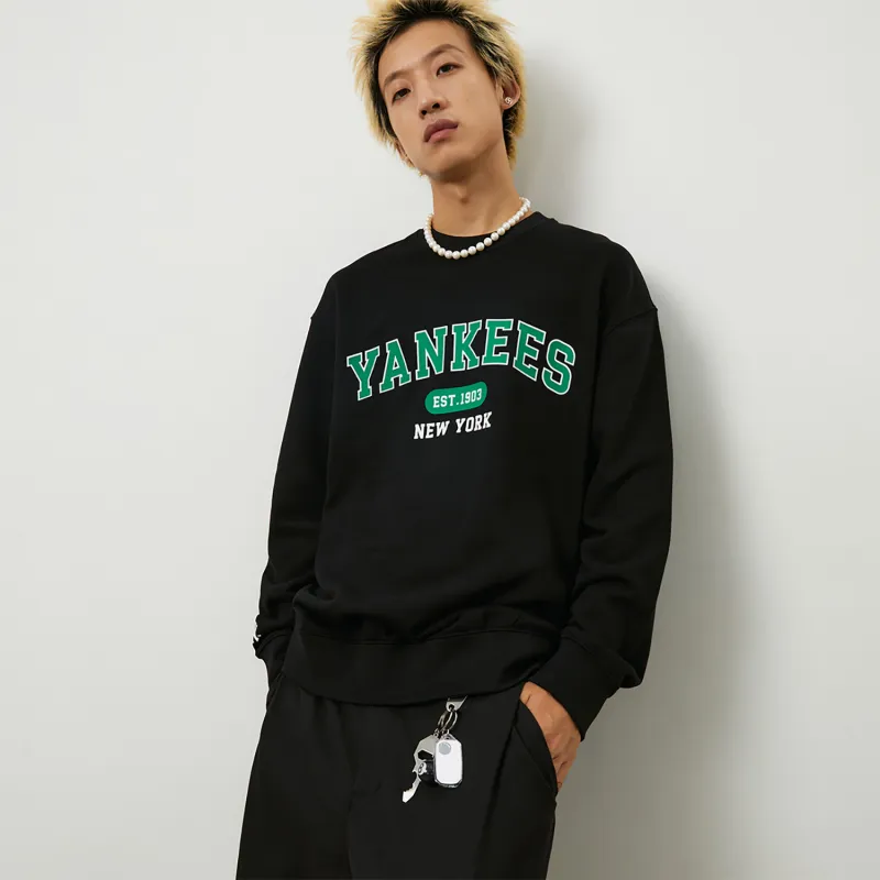 MLB Preppy Style Collection New York Yankees 24FW Crew Neck Pre Fall Sweatshirt Unisex Black-5