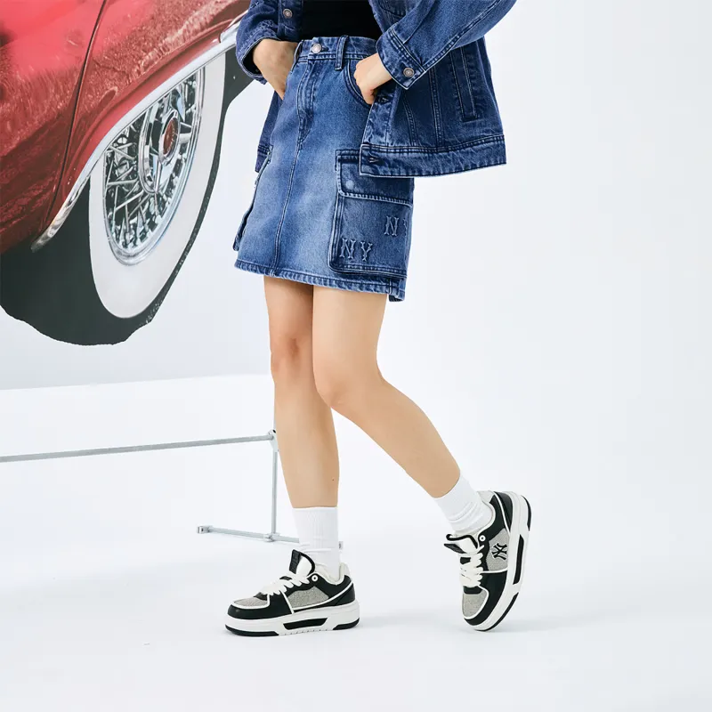 MLB MONOGRAM Collection New York Yankees 24FW Denim Short Skirts Women's Indigo-2