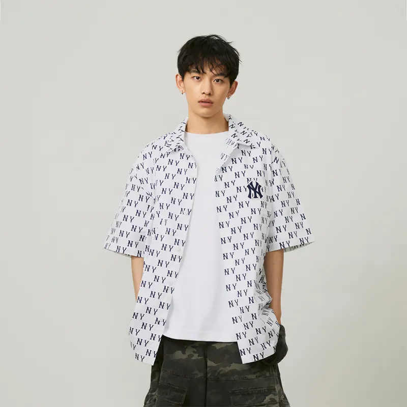 MLB New York Yankees MONOGRAM Monogram Collection SS24 Shirt Unisex Ivory-3