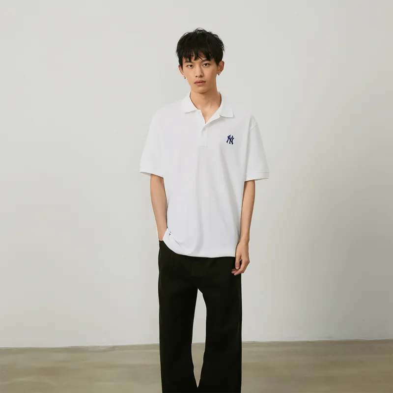 MLB New York Yankees MLB Basic Logo SS24 Polo Shirt Unisex Ivory-4