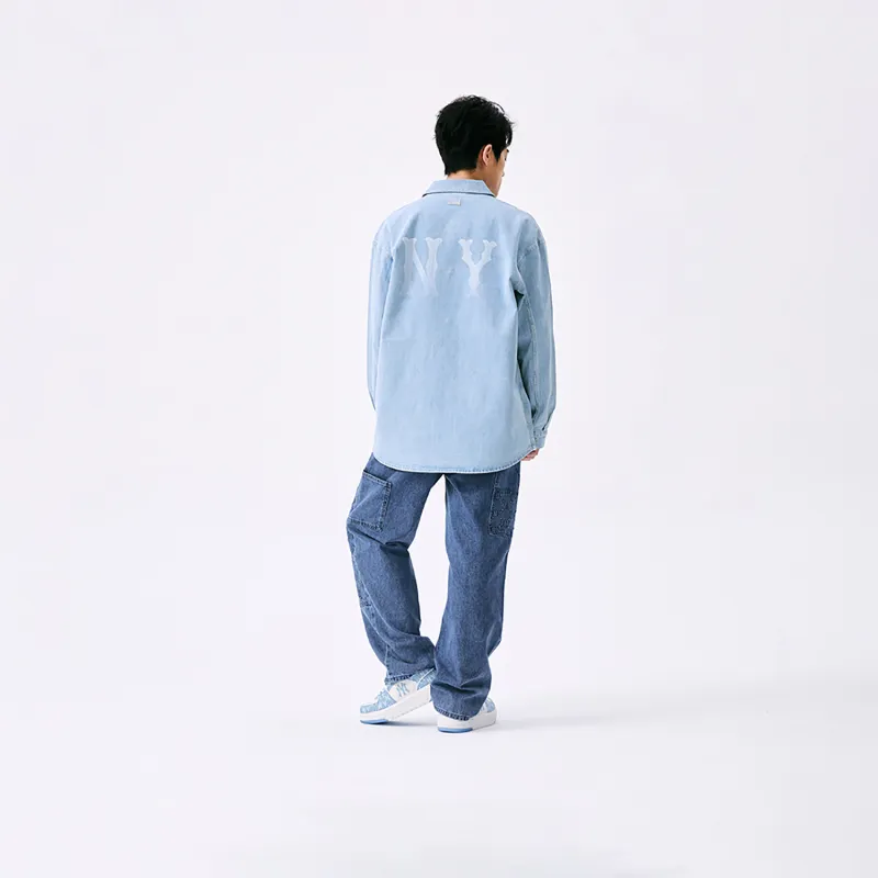 MLB New York Yankees Basic Collection SS25 Long-Sleeved Shirts Unisex Light Blue-2