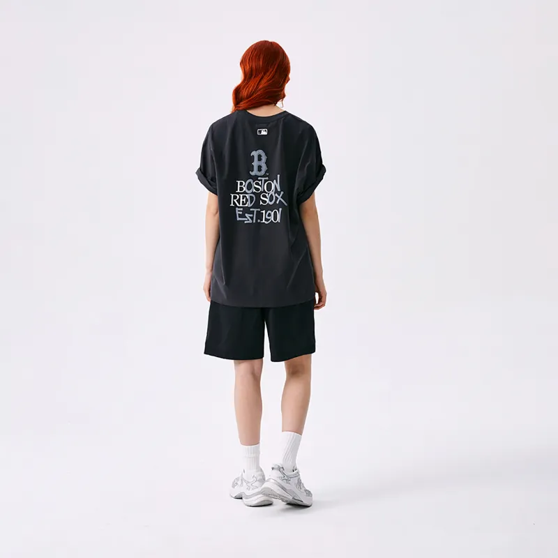 MLB Boston Red Sox Basic Collection SS25 T Shirt Unisex Charcoal Gray-2