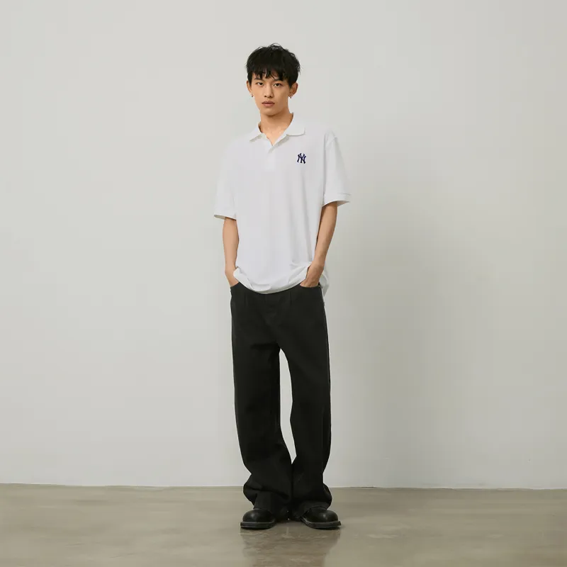 MLB New York Yankees MLB Basic Logo SS24 Polo Shirt Unisex Ivory-5