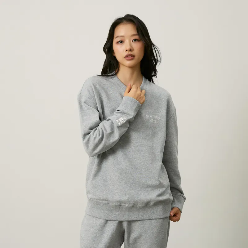 MLB Basic Collection New York Mets 24FW Sweatshirt Unisex Light Gray-4