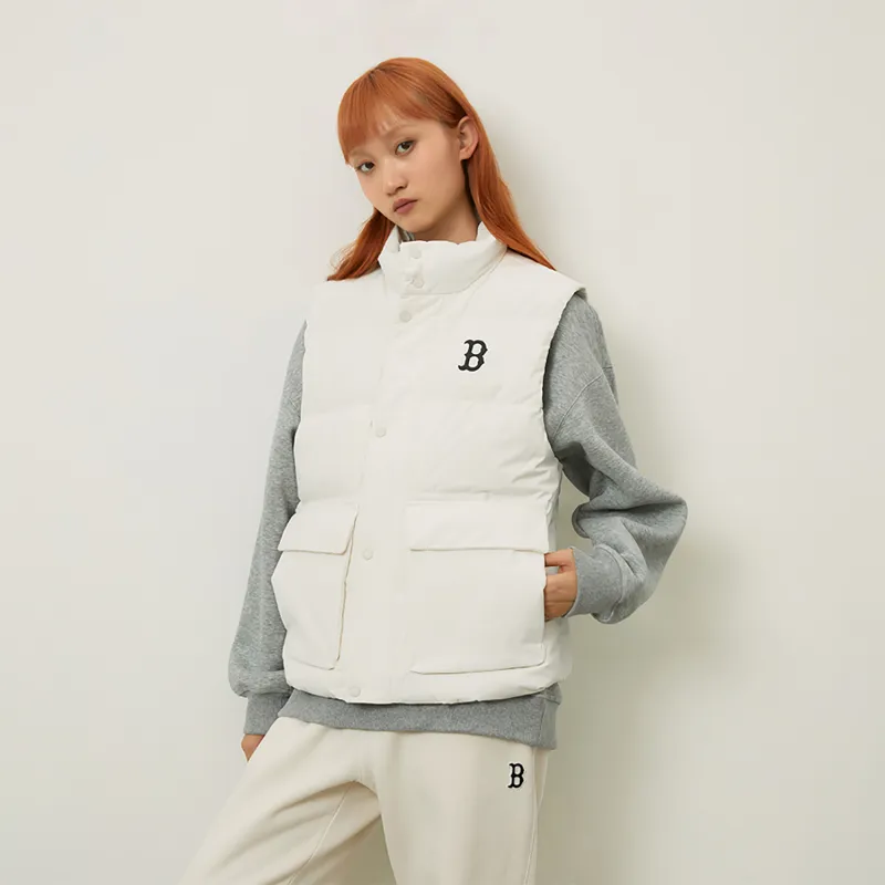 MLB Boston Red Sox Basic Collection 24FW Down Vests Unisex Cream-4