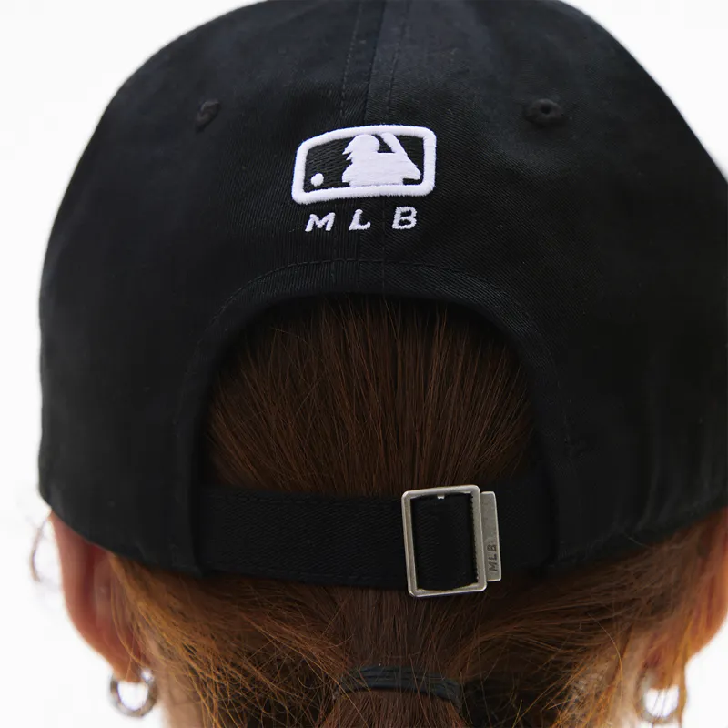 MLB Monogram Crew Neck Short Sleeved T Shirts Classic Large Star Same Style Sun Hat Combination Couple Unisex Black-10