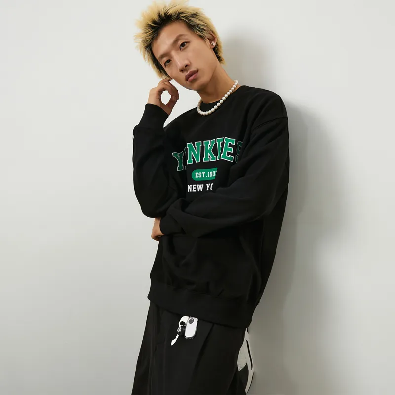 MLB Preppy Style Collection New York Yankees 24FW Crew Neck Pre Fall Sweatshirt Unisex Black-6