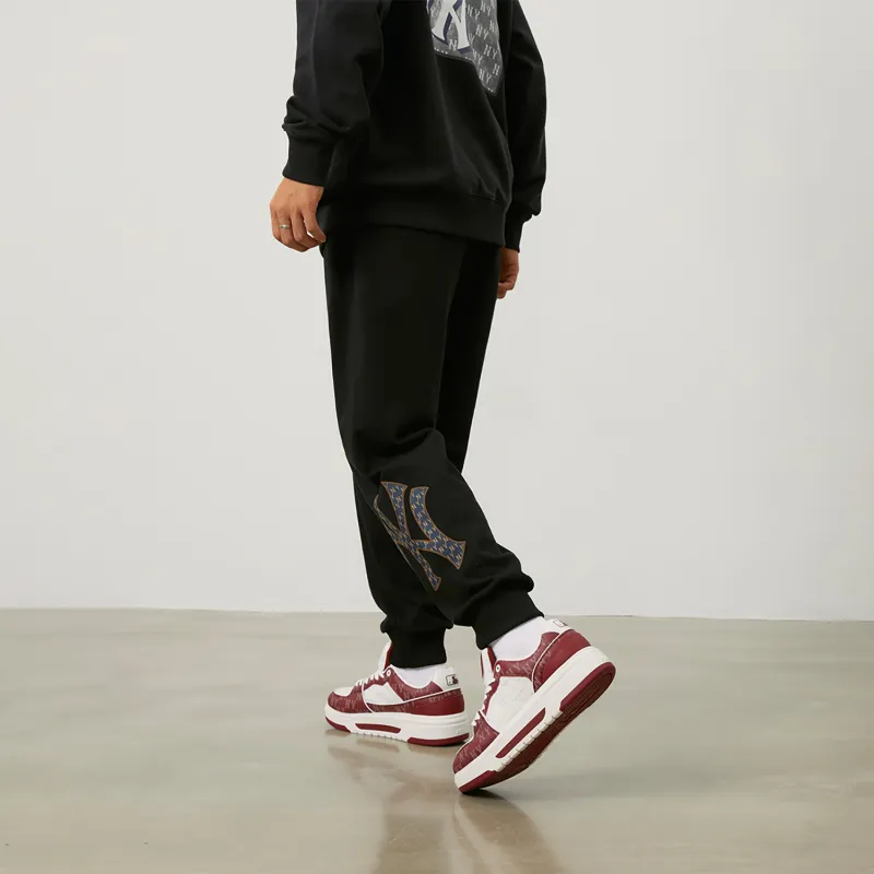 MLB MONOGRAM Collection New York Yankees 24FW Knitted Sports Pants Unisex Black-4