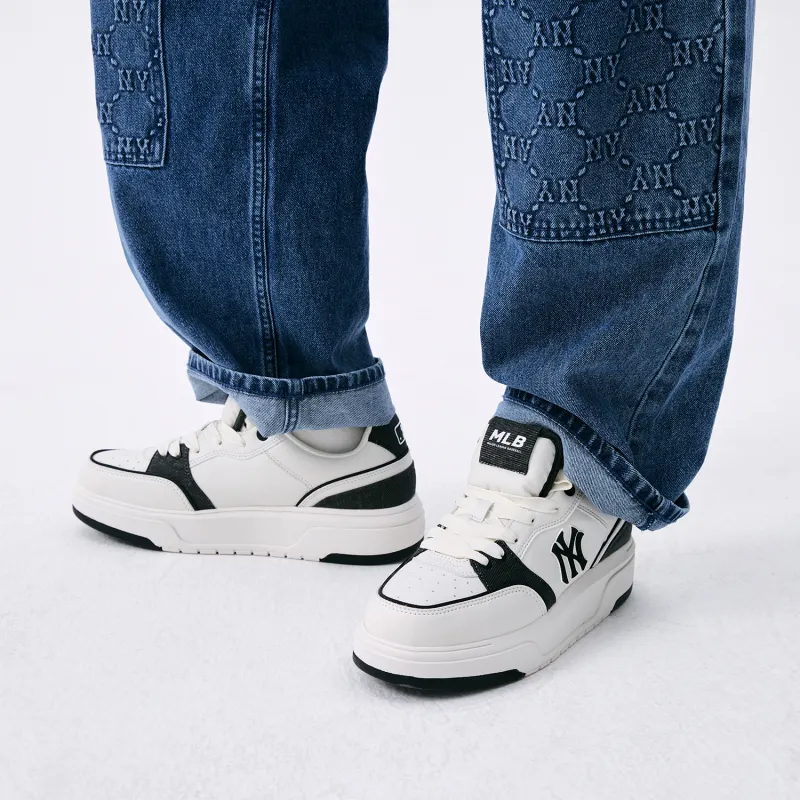 MLB New York Yankees Slip-Resistant Height Increasing Low-Top Skateboard Shoes Unisex Black-3