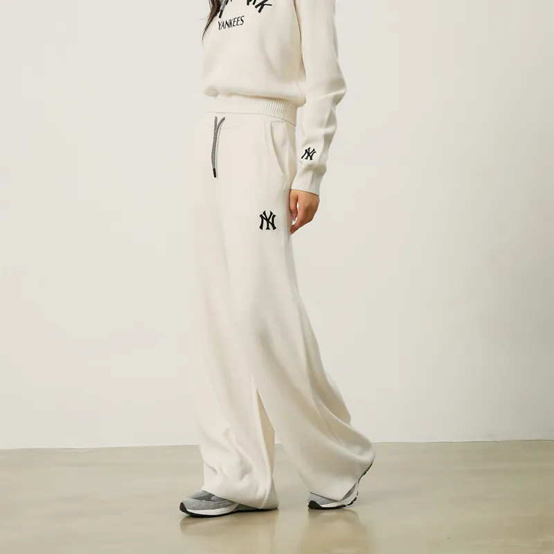 MLB MLB Preppy Style Collection New York Yankees 24FW Knitted Sports Pants Women's Cream-3