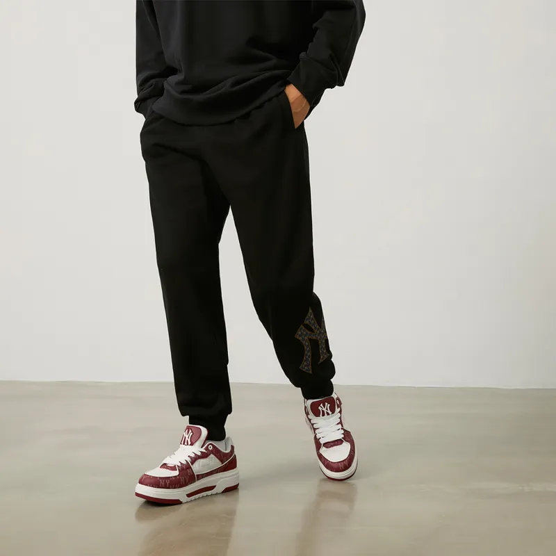MLB MONOGRAM Collection New York Yankees 24FW Knitted Sports Pants Unisex Black-5