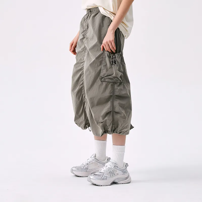 MLB New York Yankees Basic Collection SS25 Casual Long Skirt Women's Flower Gray brown-4