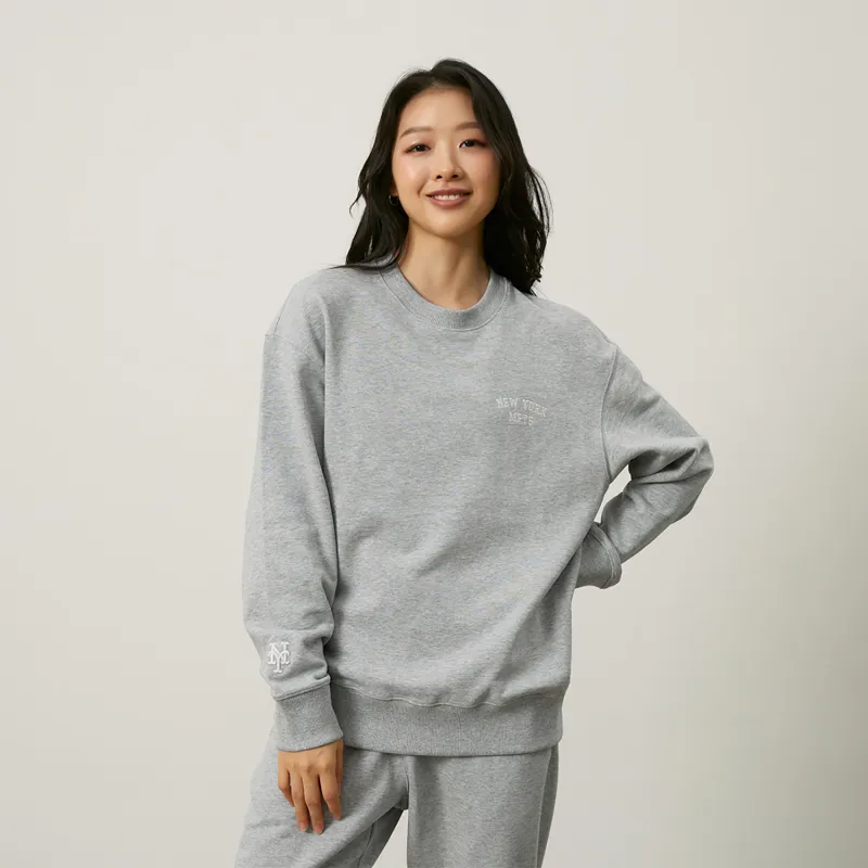 MLB Basic Collection New York Mets 24FW Sweatshirt Unisex Light Gray-3