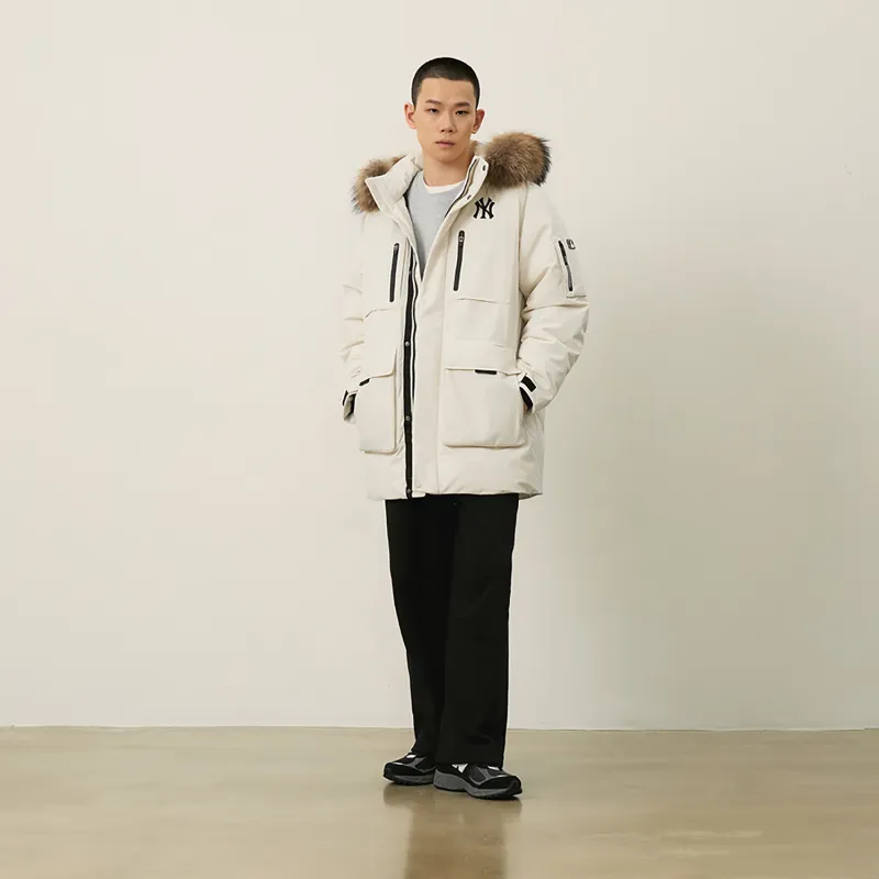 MLB New York Yankees Basic Collection FW24 Down Jacket Unisex Dark Cream-4