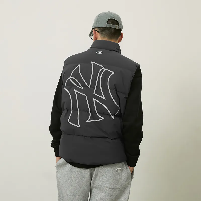 MLB New York Yankees Basic Collection Down Vests Unisex Charcoal Gray-3