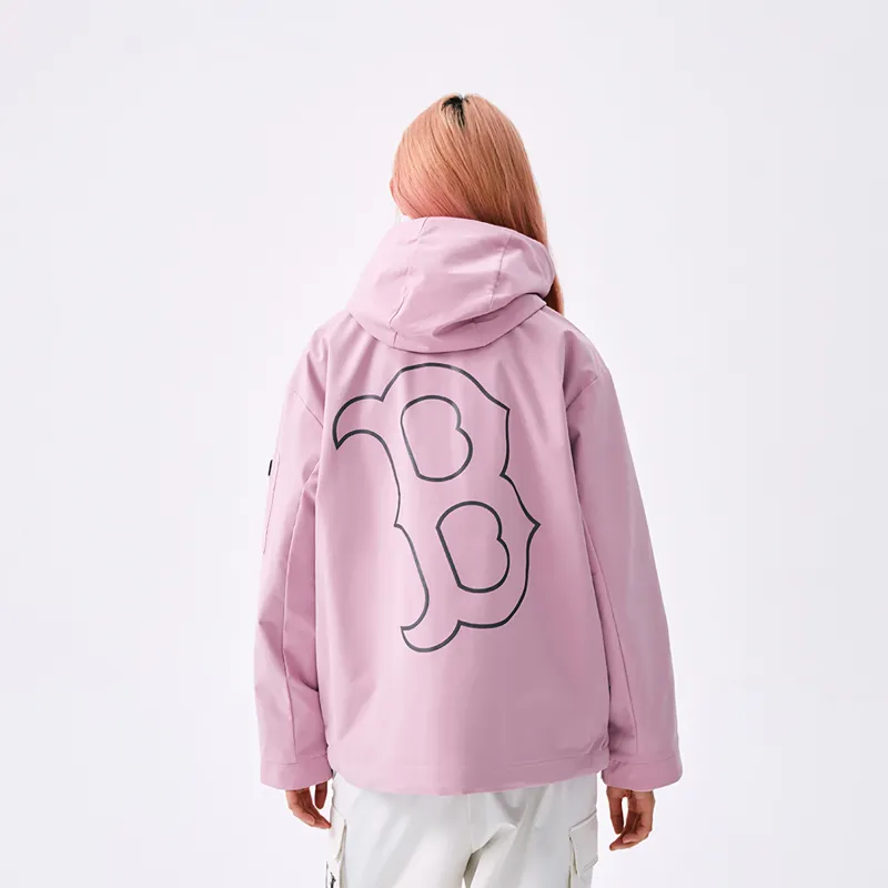 MLB Basic Collection Basic Boston Red Sox SS25 Jackets Coats Unisex Heather Gray Purple-2