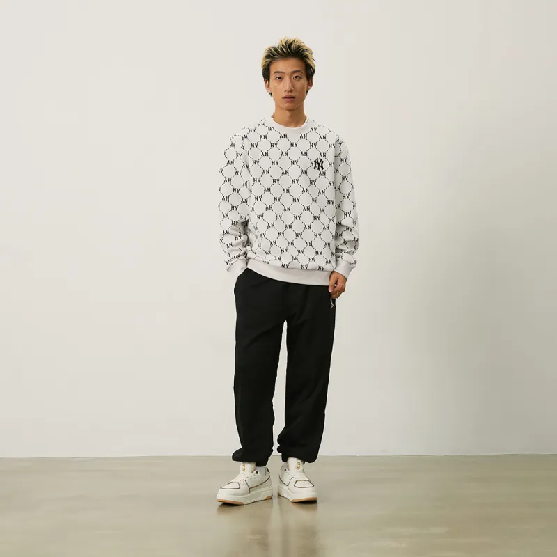 MLB MONOGRAM Collection New York Yankees 24FW Crewneck Sweatshirt Unisex Cream-6