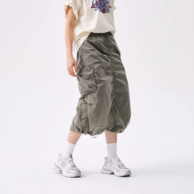 MLB New York Yankees Basic Collection SS25 Casual Long Skirt Women's Flower Gray brown-3