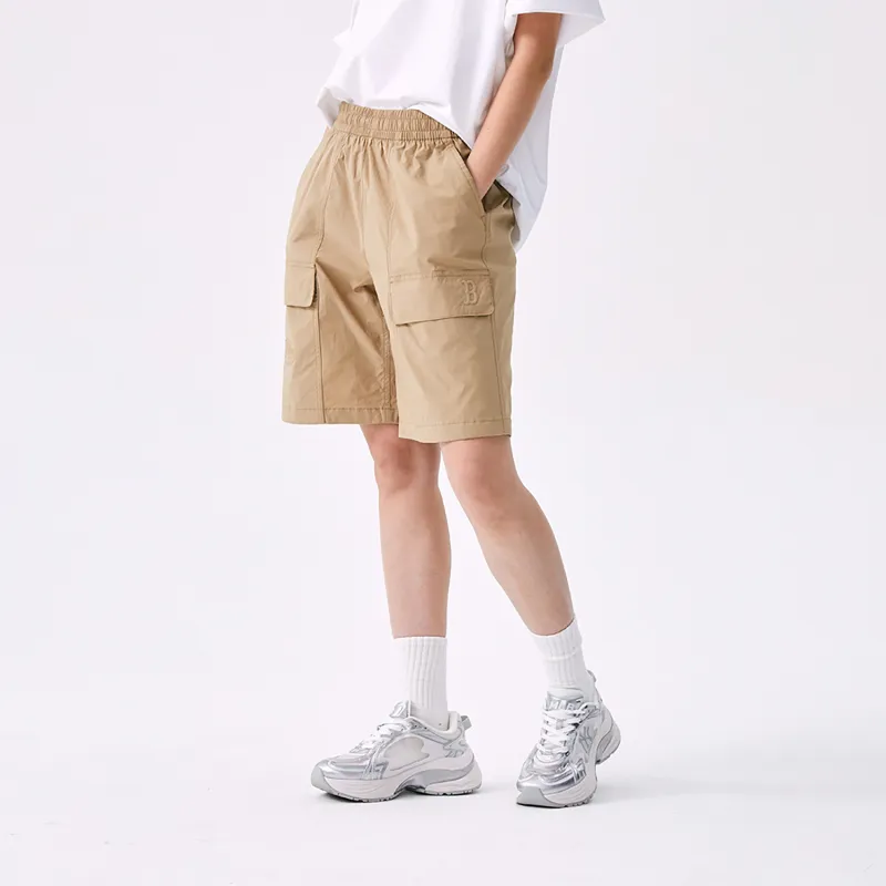 MLB Preppy Style Collection Basic Boston Red Sox SS25 Cargo Shorts Unisex Khaki-4