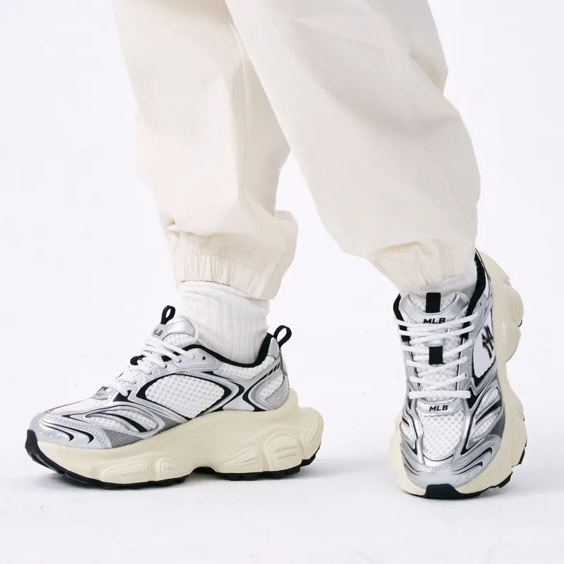 MLB Winner Chunky Anti-Slip Wear-Resistant Low-Top Chunky Sneakers Unisex Silver-5