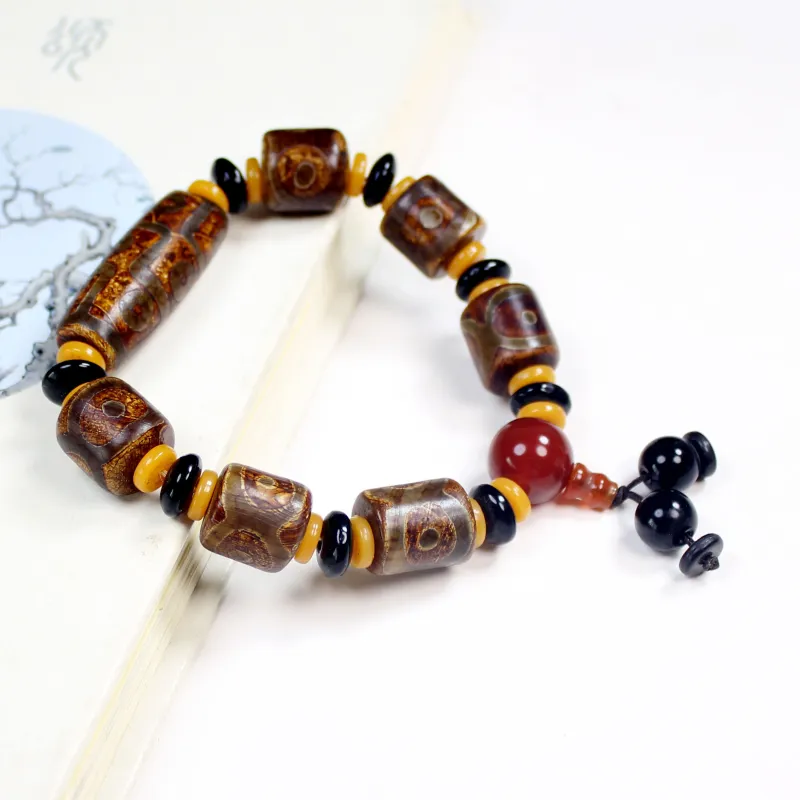 HOFINED Agate Collectibles Handheld Prayer Bead Bracelet Unisex-3