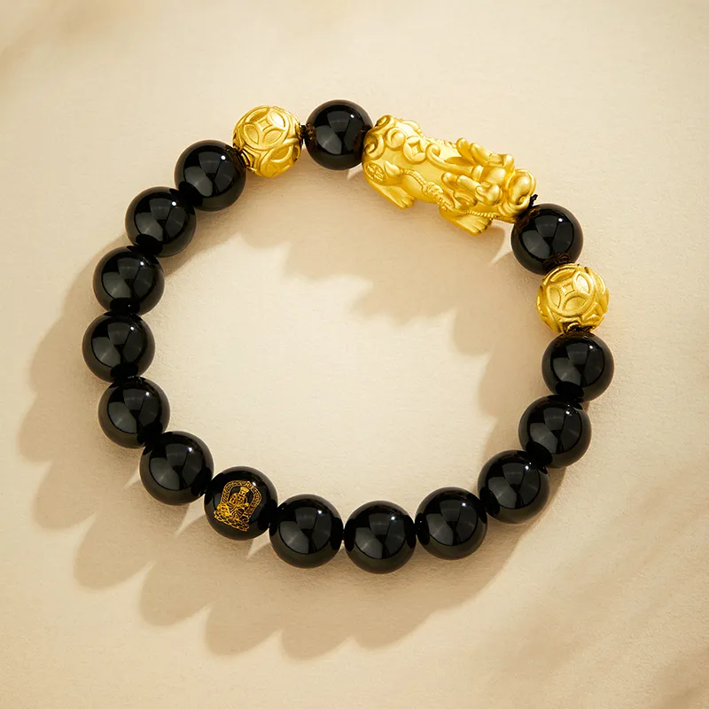 Central Fashion Obsidian Jade Bracelets Unisex-3