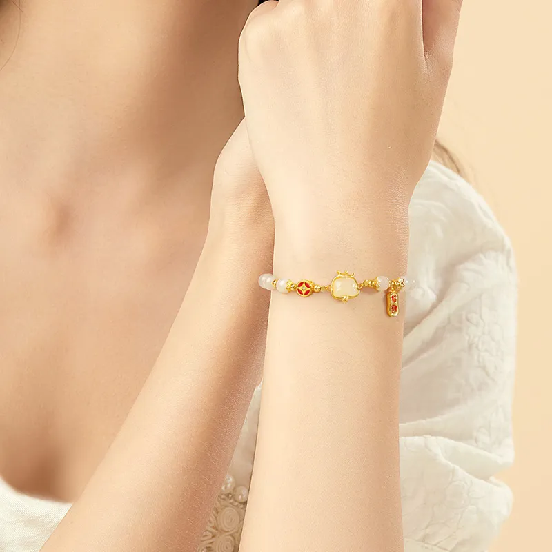 Central Fashion Hetian Jade Bracelets Green Jade Women's-4