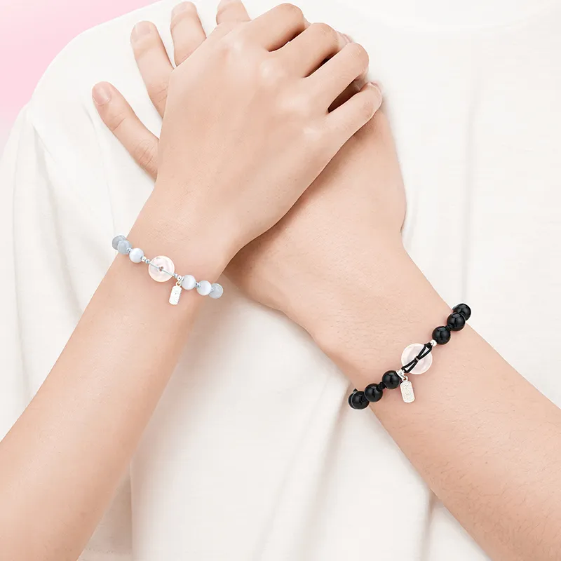 Central Fashion Natural Chalcedony Bracelets Unisex-5