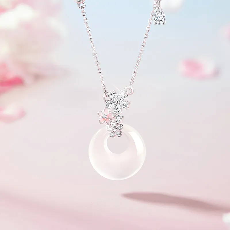 Central Fashion Chalcedony Jade Necklaces Women's-1