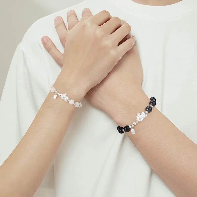 Central Fashion Obsidian Jade Bracelets Unisex-4
