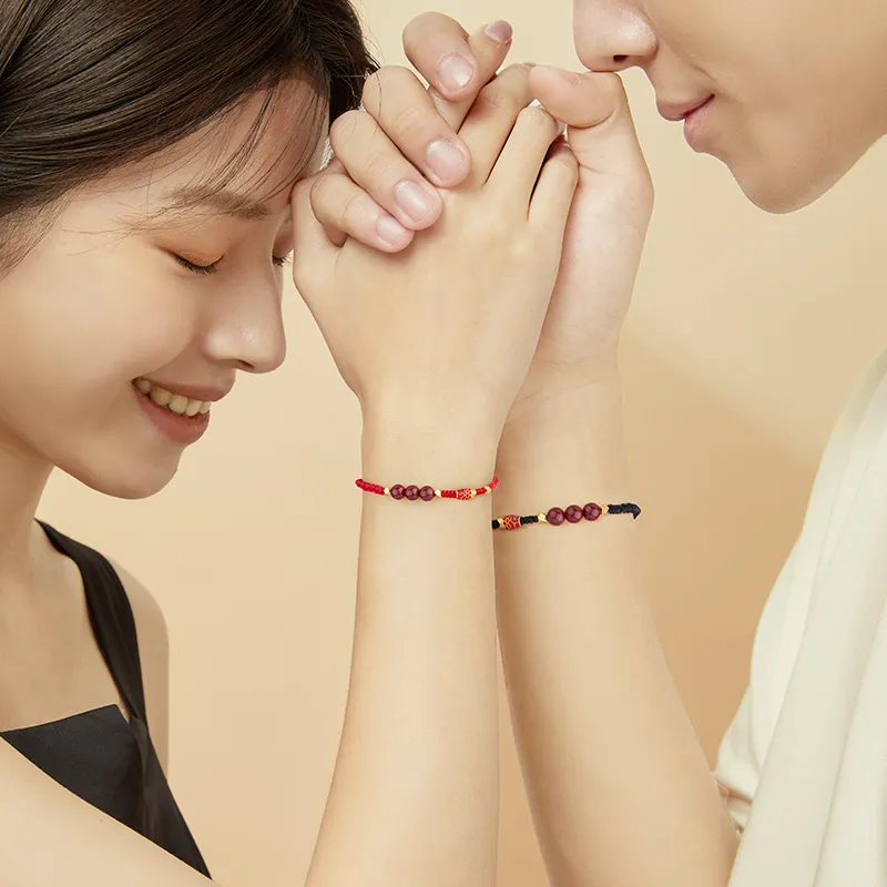 Central Fashion Reconstructed Cinnabar Bracelets Unisex-7