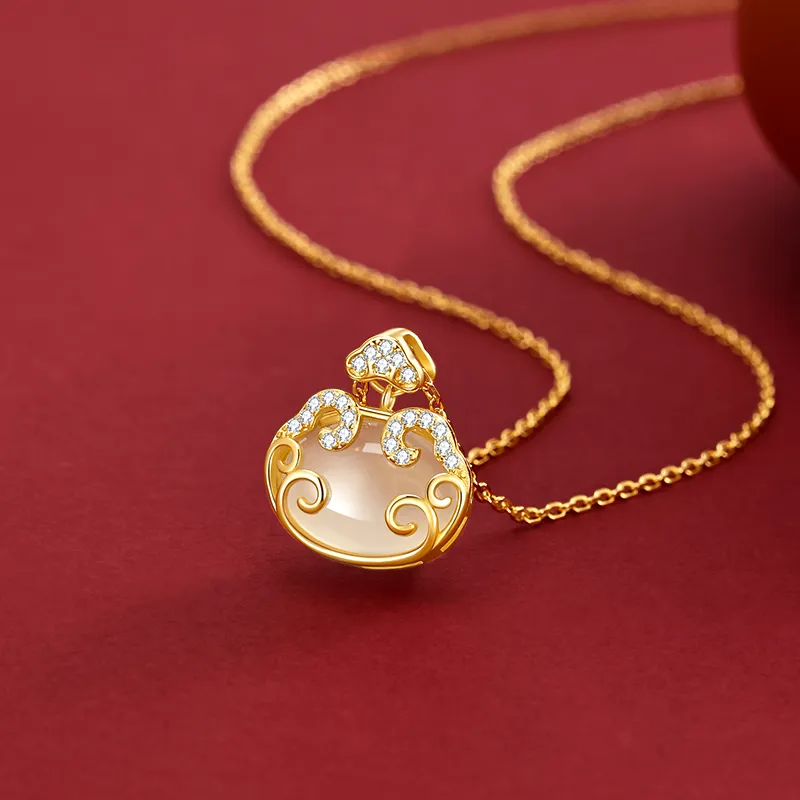 Central Fashion Chalcedony Jade Necklaces Women's-1