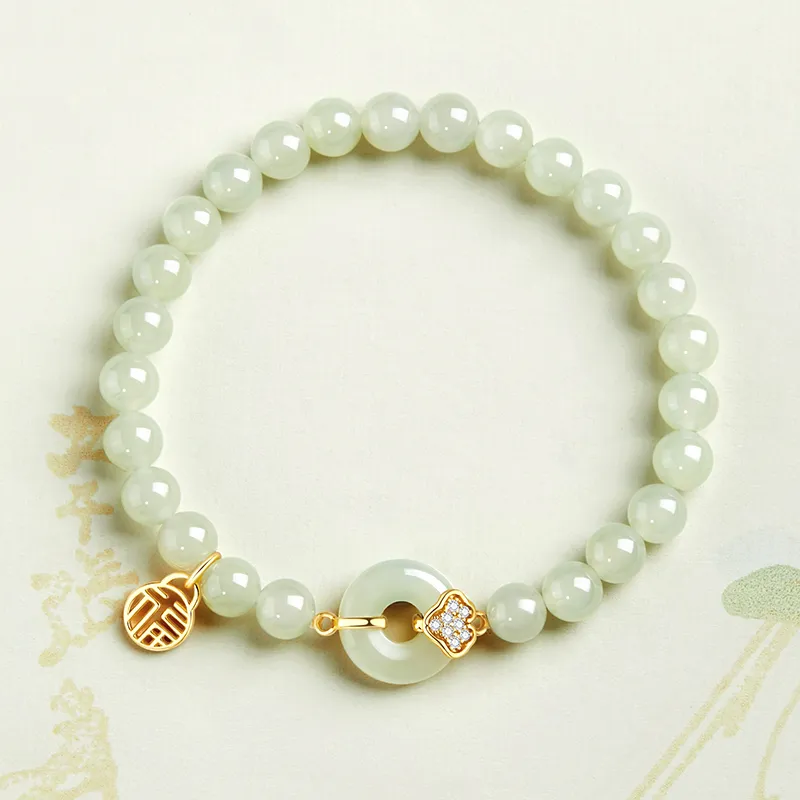 Central Fashion Hetian Jade Bracelets Green Jade Women's-4