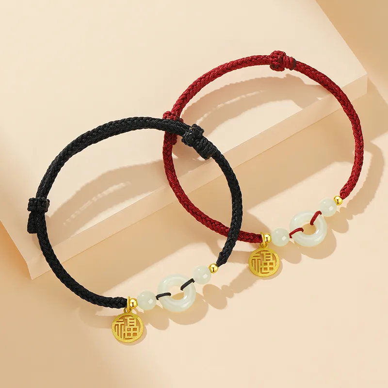 Central Fashion Hetian Jade Bracelets Green Jade Unisex-7