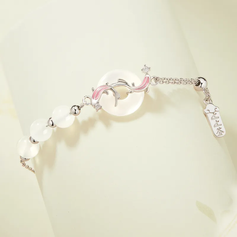 Central Fashion Chalcedony Jade Bracelets Women's-5