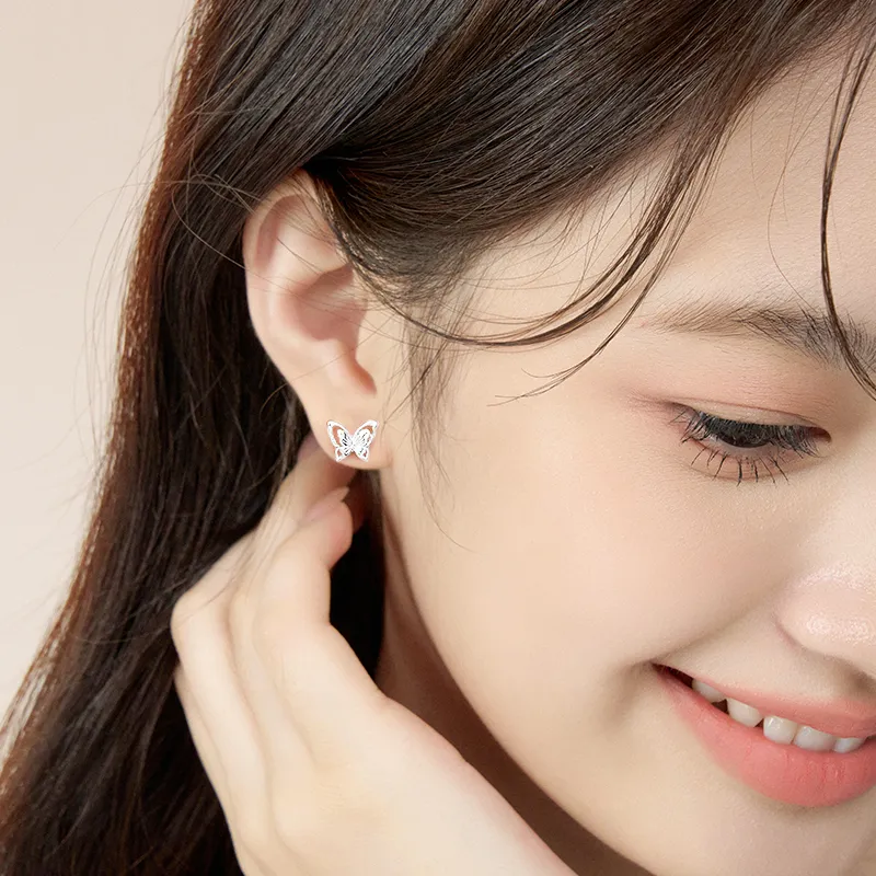 Central Fashion 925 Sterling Silver Stud Earrings Women's Gold-12