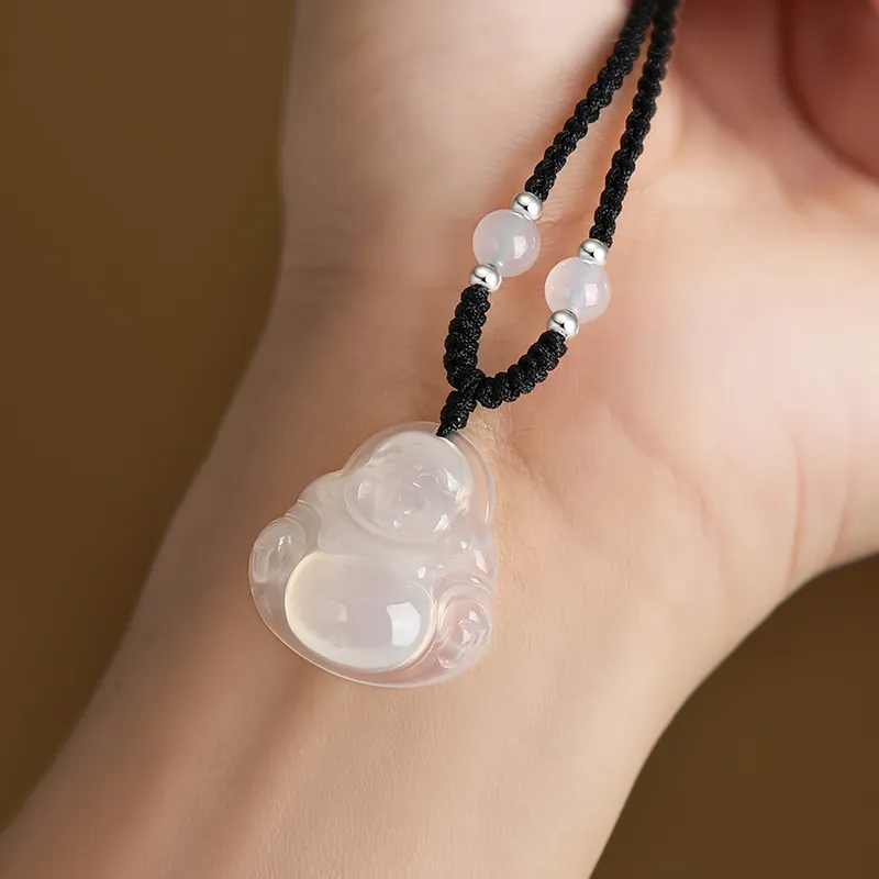 Central Fashion Chalcedony Jade Necklaces Women's-3