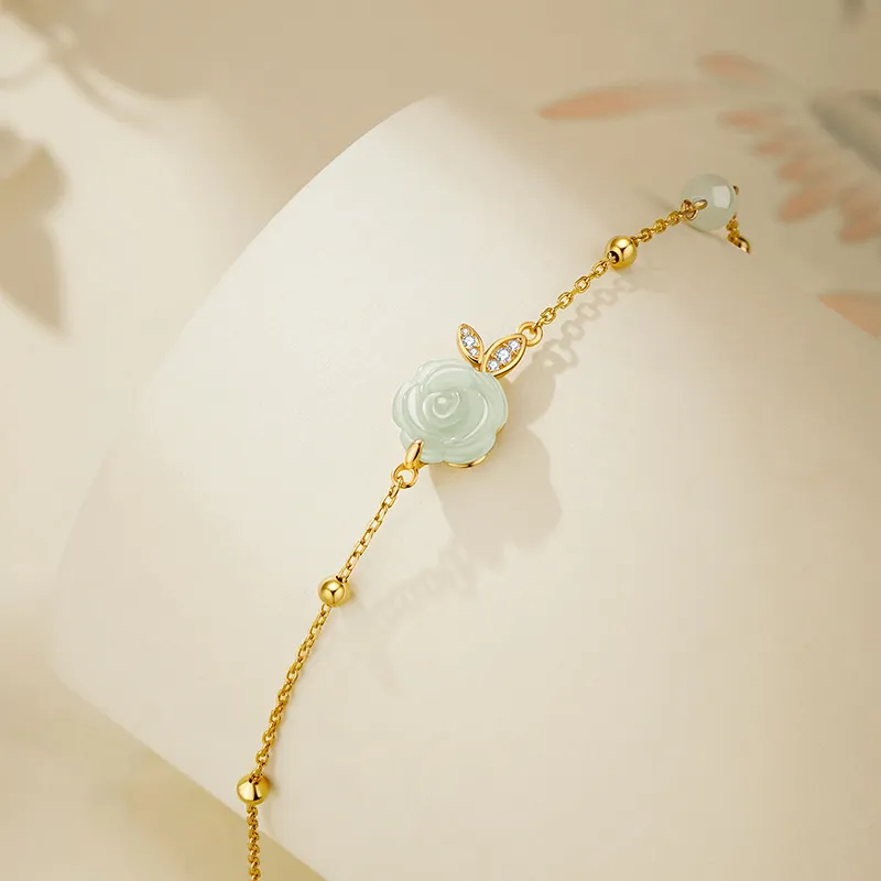Central Fashion Hetian Jade Bracelets Green Jade Women's-1