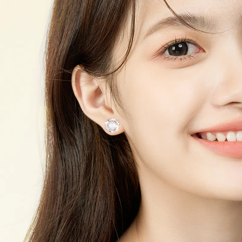 Central Fashion 925 Sterling Silver Stud Earrings Women's-6