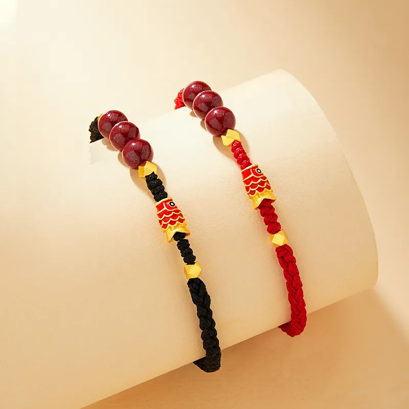 Central Fashion Reconstructed Cinnabar Bracelets Unisex-6