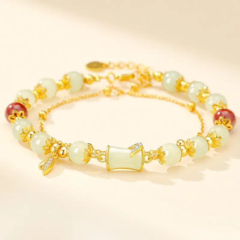 Central Fashion Bracelets Pale Greenish White Jade Women's-1