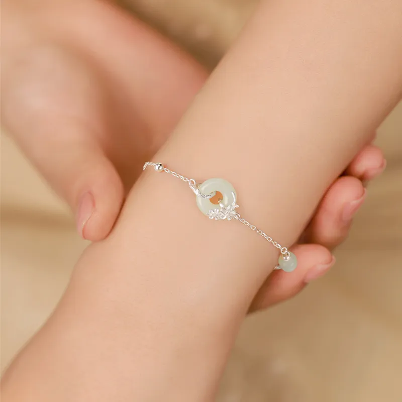 Central Fashion Hetian Jade Bracelets Green Jade Women's-8