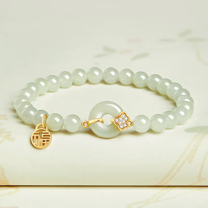 Central Fashion Hetian Jade Bracelets Green Jade Women's-2