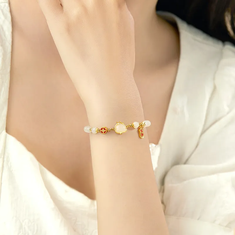 Central Fashion Hetian Jade Bracelets Green Jade Women's-3